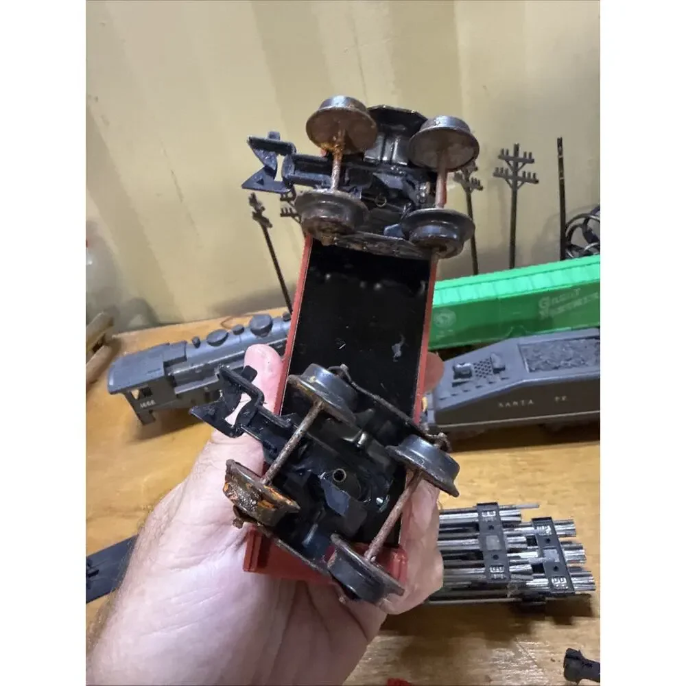 Vintage Train Set Track Engine Cars And Accessories